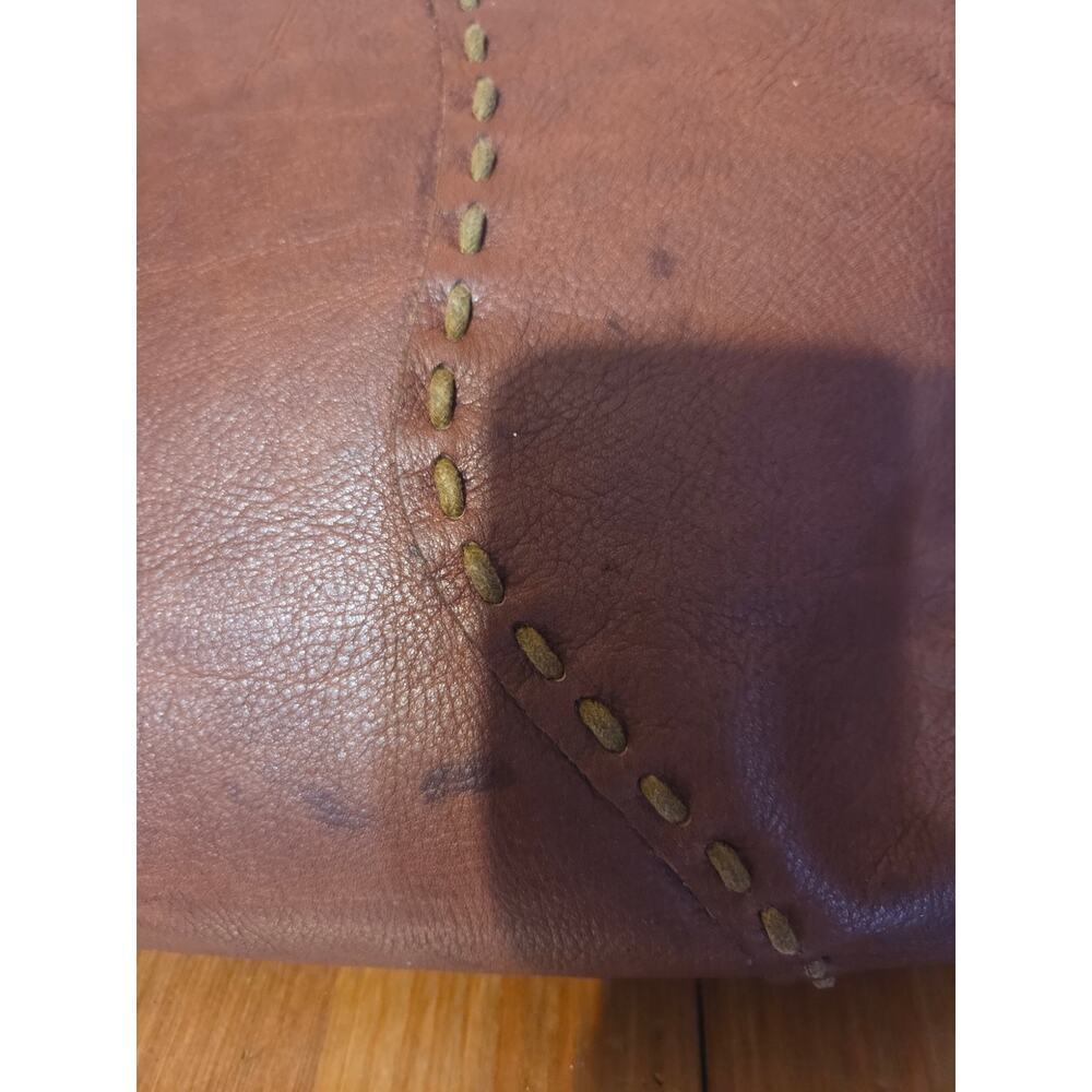 Lucky Brand Boho Hobo Fold Over Crossbody Bag Soft Whiskey Wash Leather - Picture 3 of 11